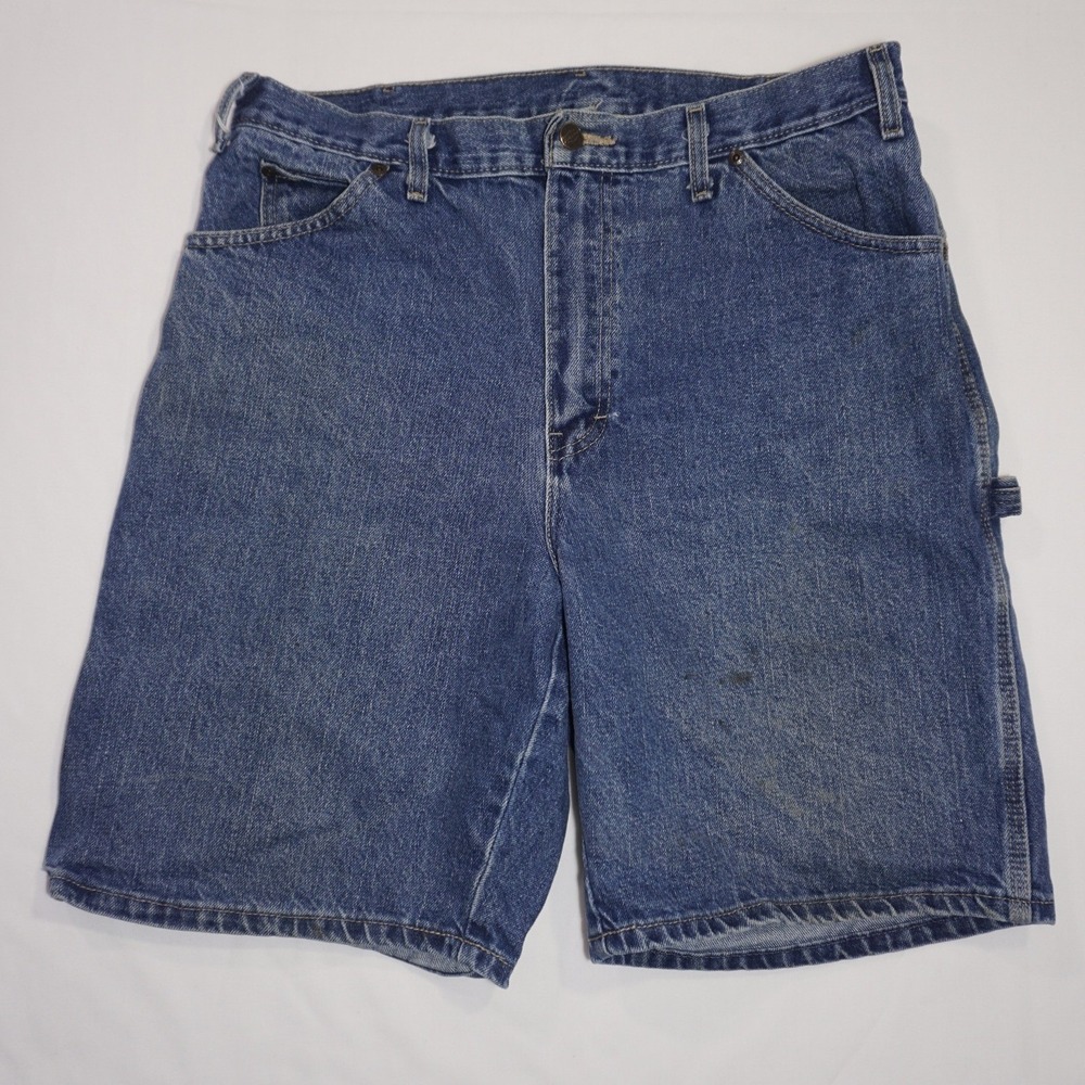 Dickies 34 Denim Carpenter Shorts Blue Cotton Utility
